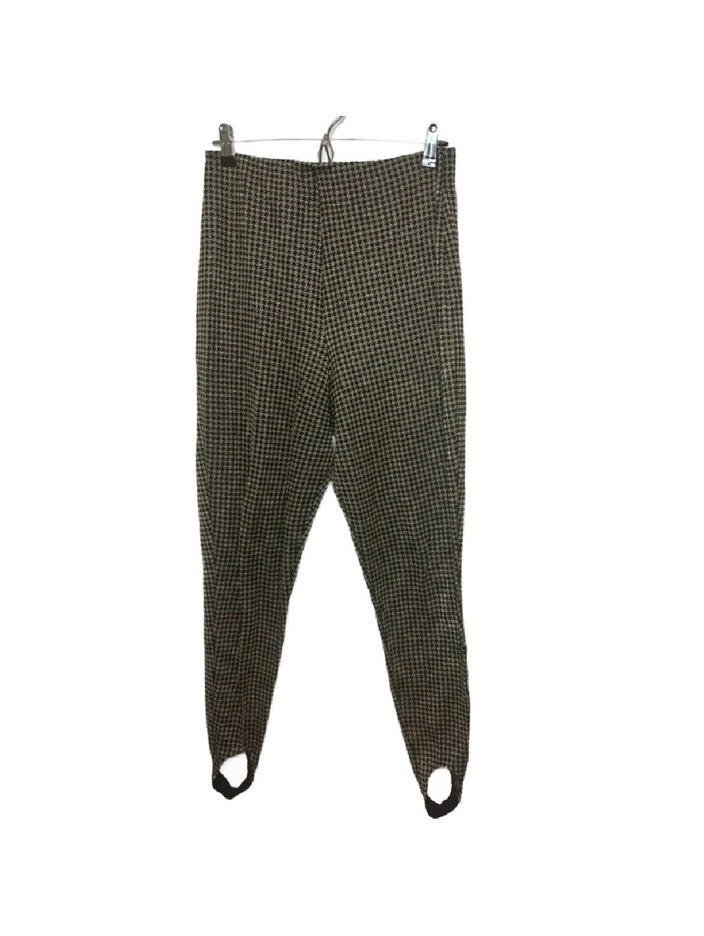 Katelyn Rose Vintage Women's Sz L Gold/Black Houndstooth Stirrup Tights(2014)
